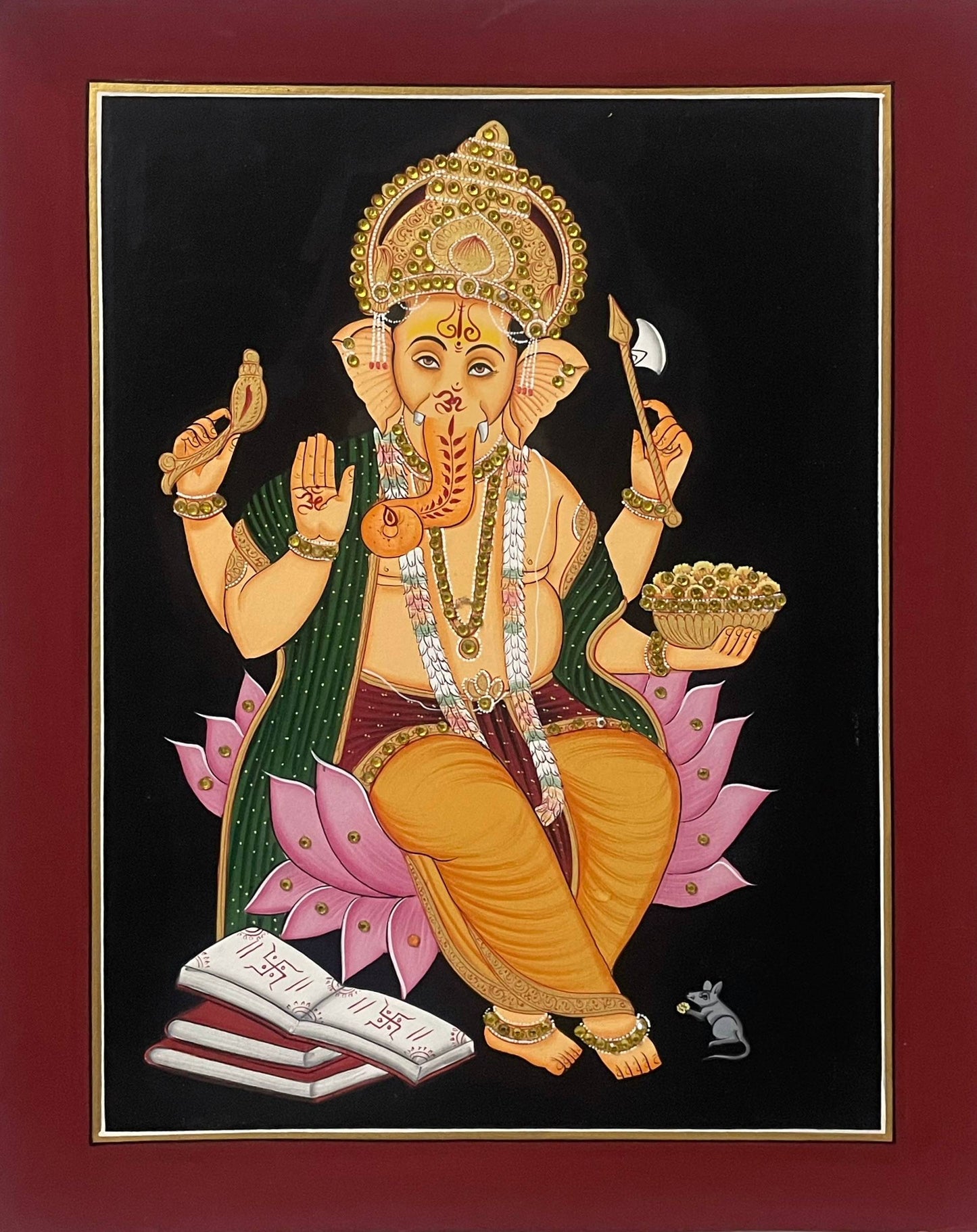 Lord Ganesha Handmade Traditional Indian Miniature Painting