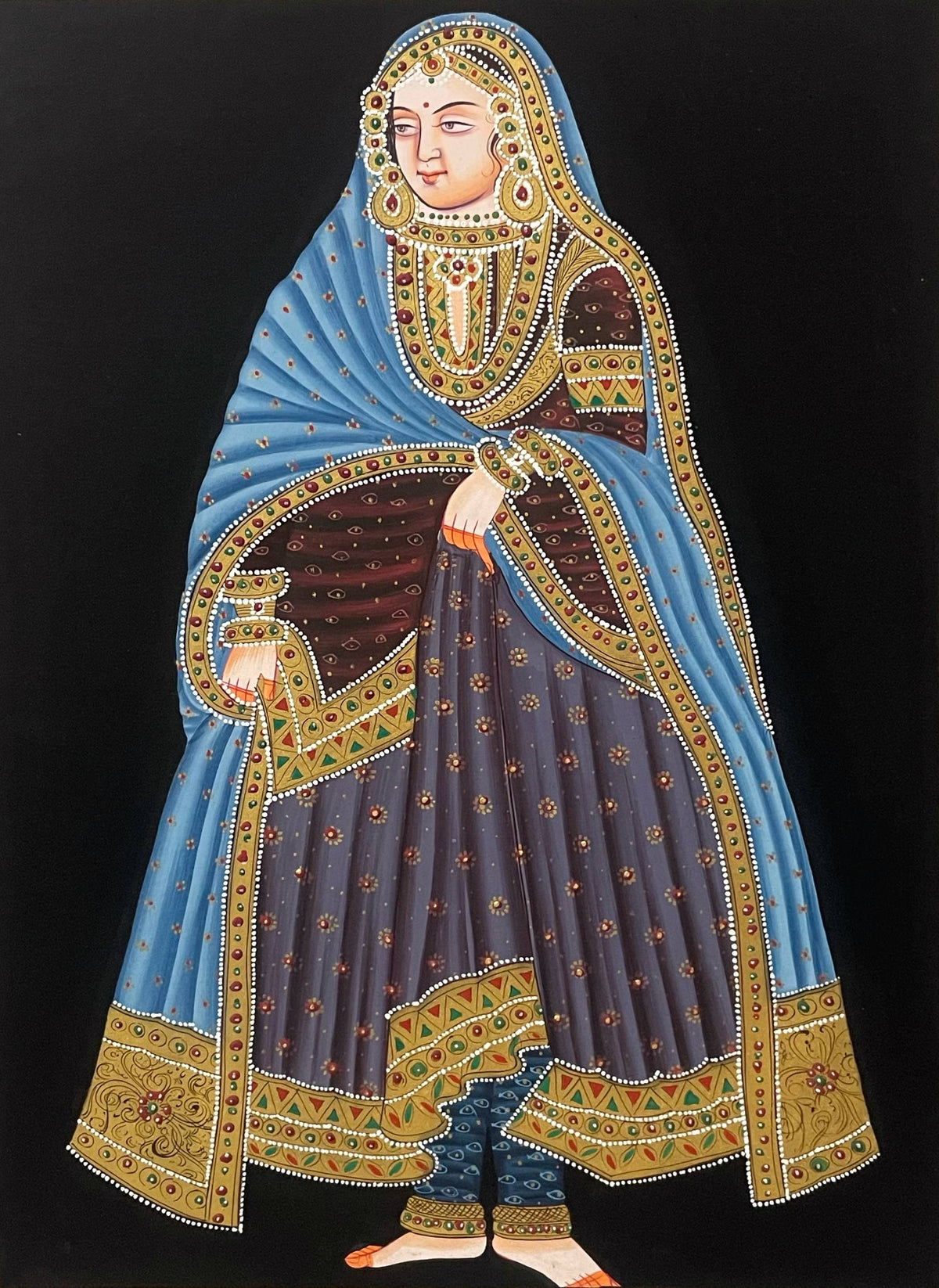 Women Miniature Painting on Paper – Traditional Indian Portrait Art