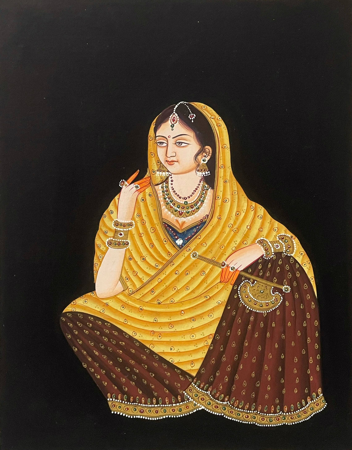 Women Miniature Painting on Paper – Traditional Indian Portrait Art