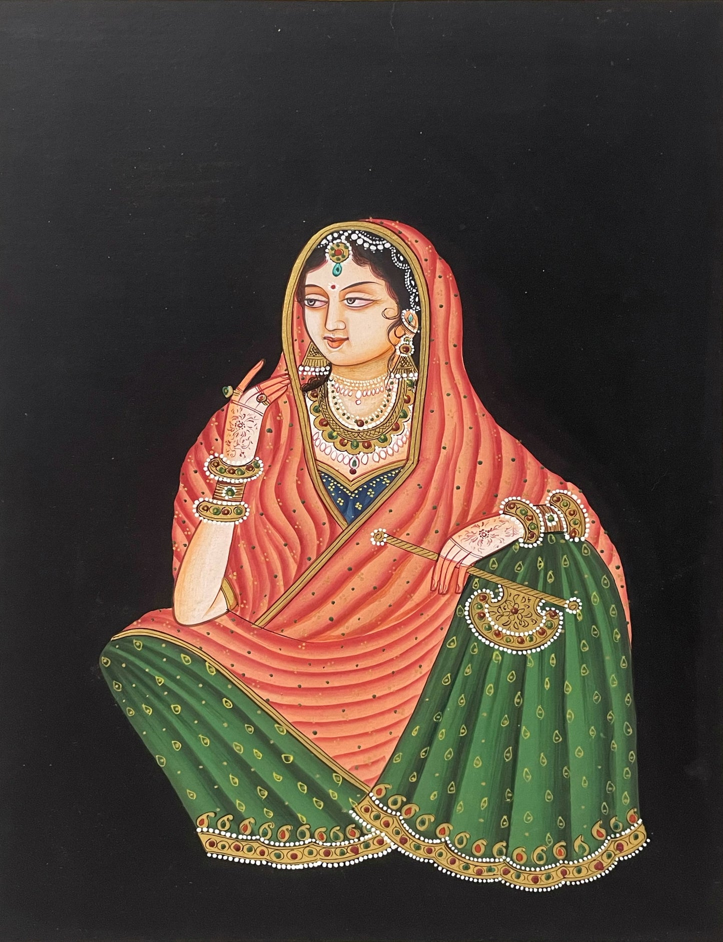 Women Miniature Painting on Paper – Traditional Indian Portrait Art