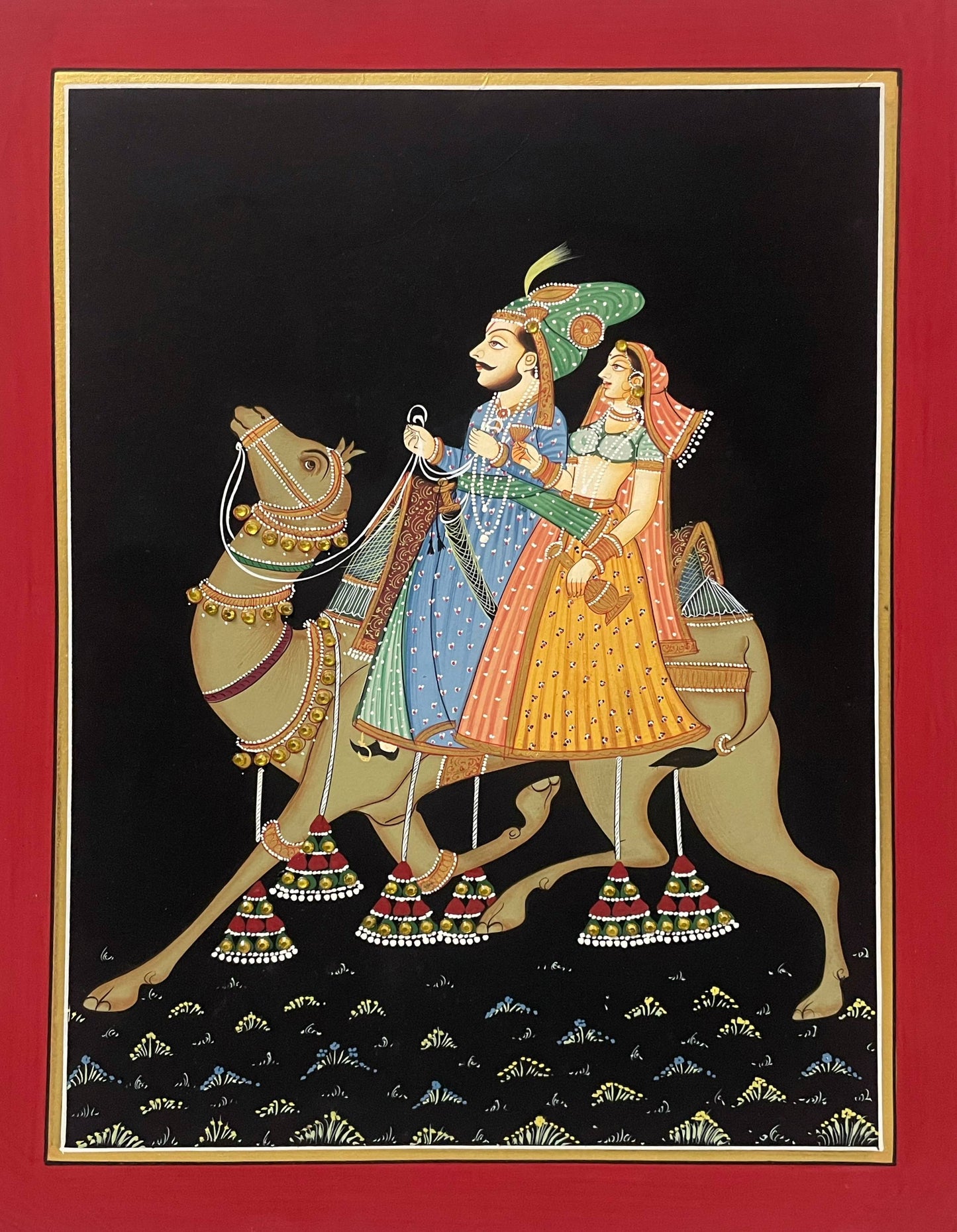Hand Painted Indian Miniature Painting on Paper | Traditional Rajasthani Art