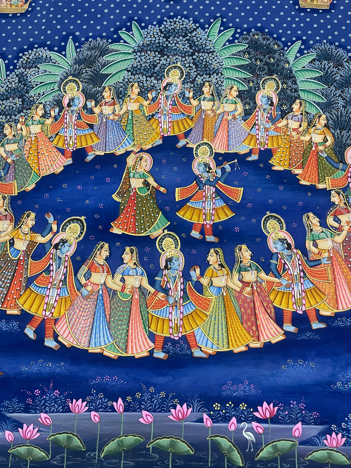 Radha Krishna Raasleela Pichwai Painting – Handmade Detailed Traditional Wall Art