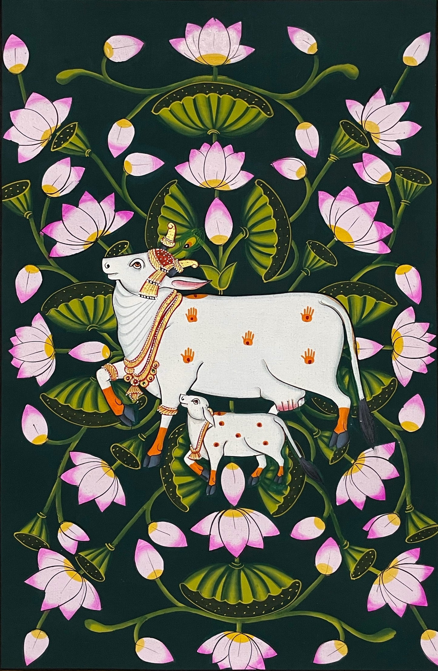 Cow Pichwai Painting – Traditional Nathdwara Style Wall Décor - Jaipur Earth