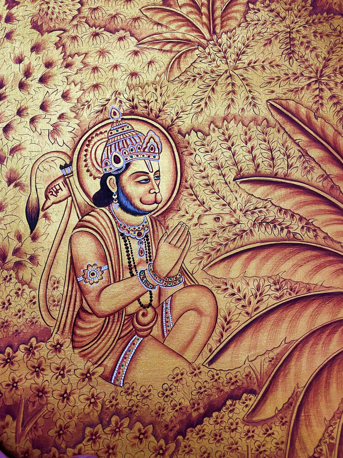 Hanuman Ji Pichwai Painting | Hand-Painted Traditional Indian Wall Art