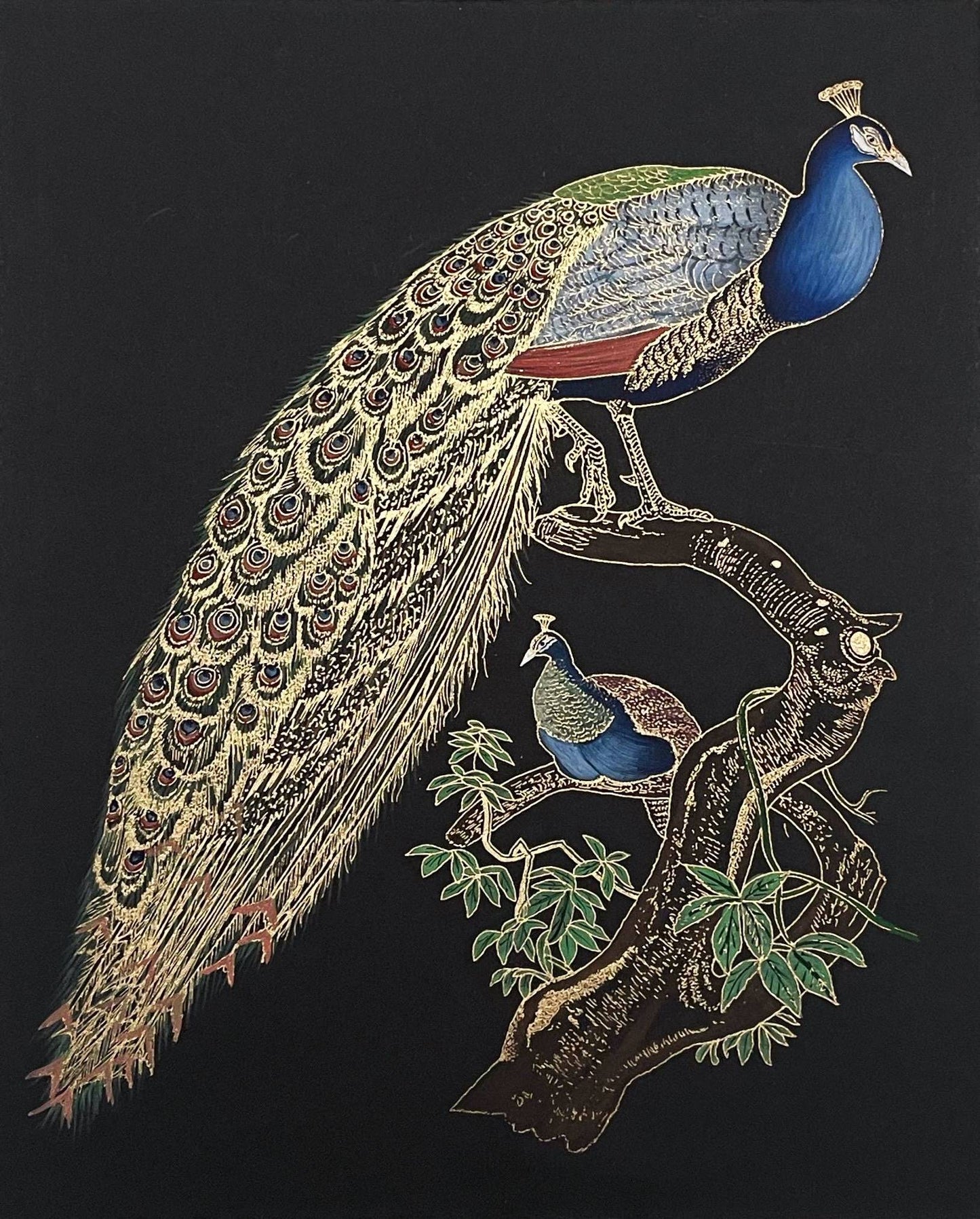 Set of 3 Paintings, Shringaar Painting, Peacock Painting and lady Painting, Painting For Home Decor, Wall Art - Jaipur Earth