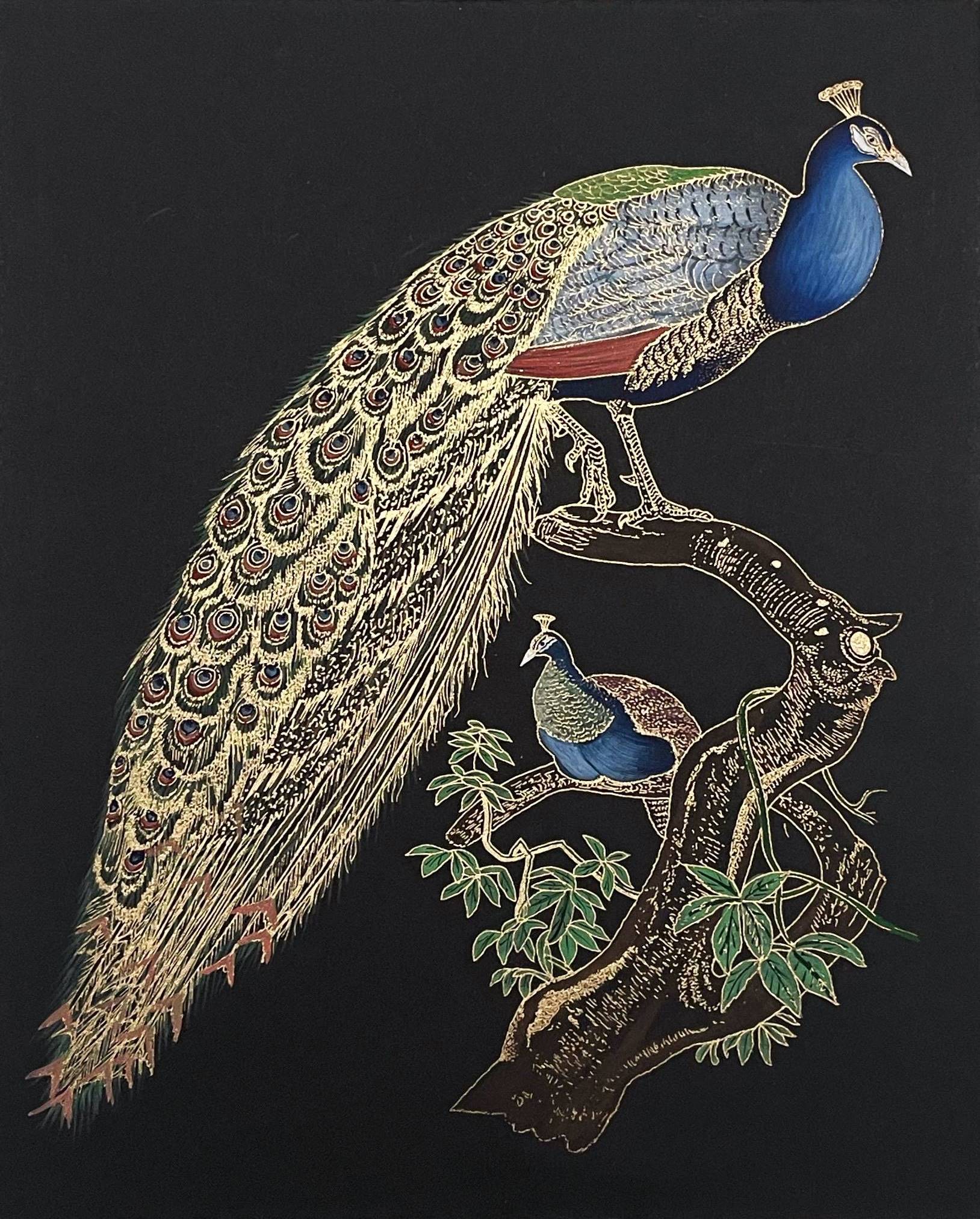 Set of 3 Paintings, Shringaar Painting, Peacock Painting and lady Painting, Painting For Home Decor, Wall Art - Jaipur Earth