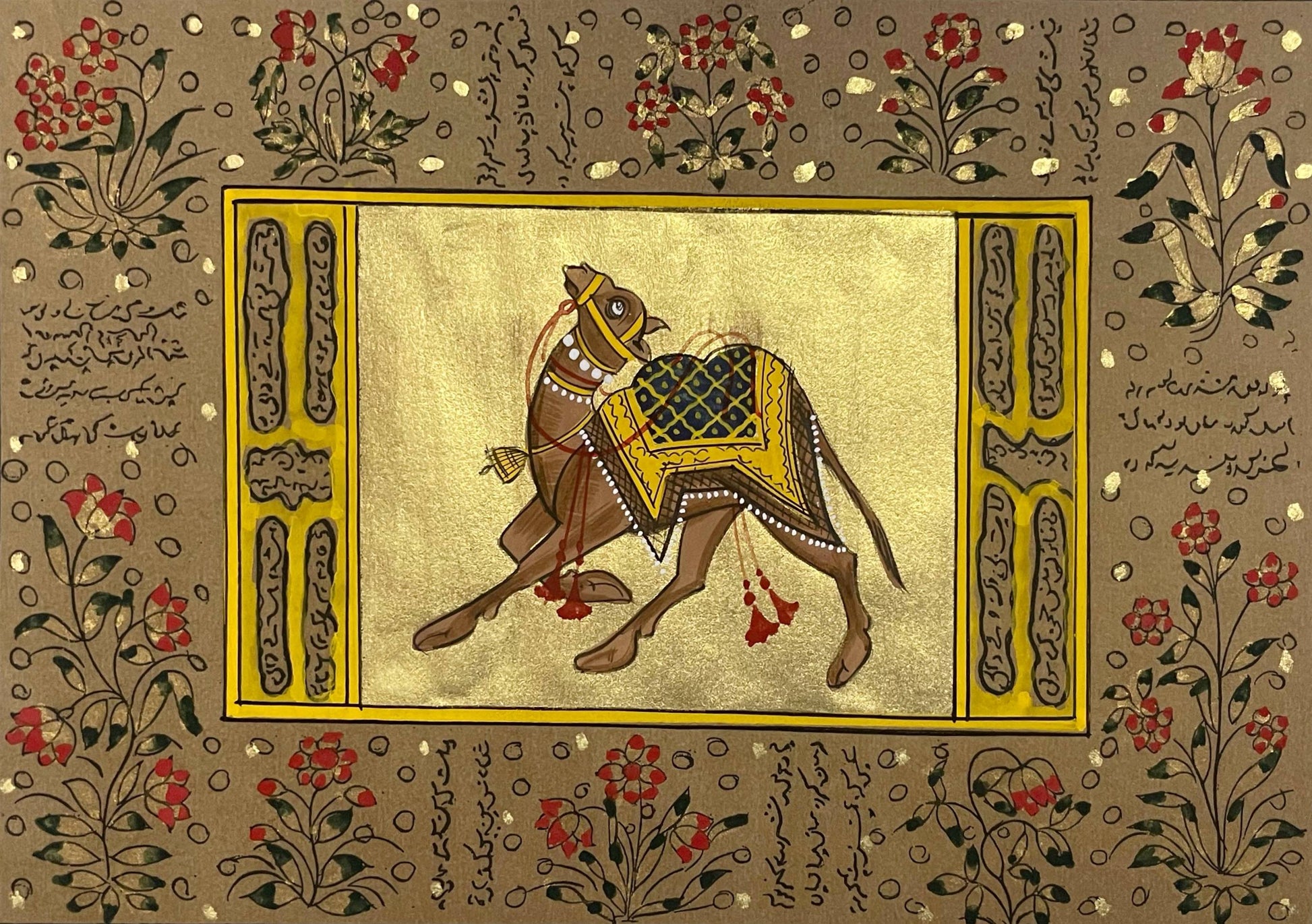 Trio Elephant, Horse, Camel Set of 3 Indian Miniature Wall Art - Jaipur Earth