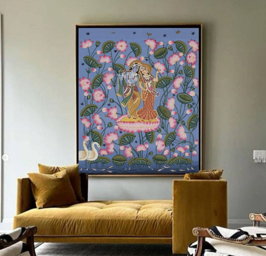 Radha Krishna Detailed Pichwai Handmade Painting