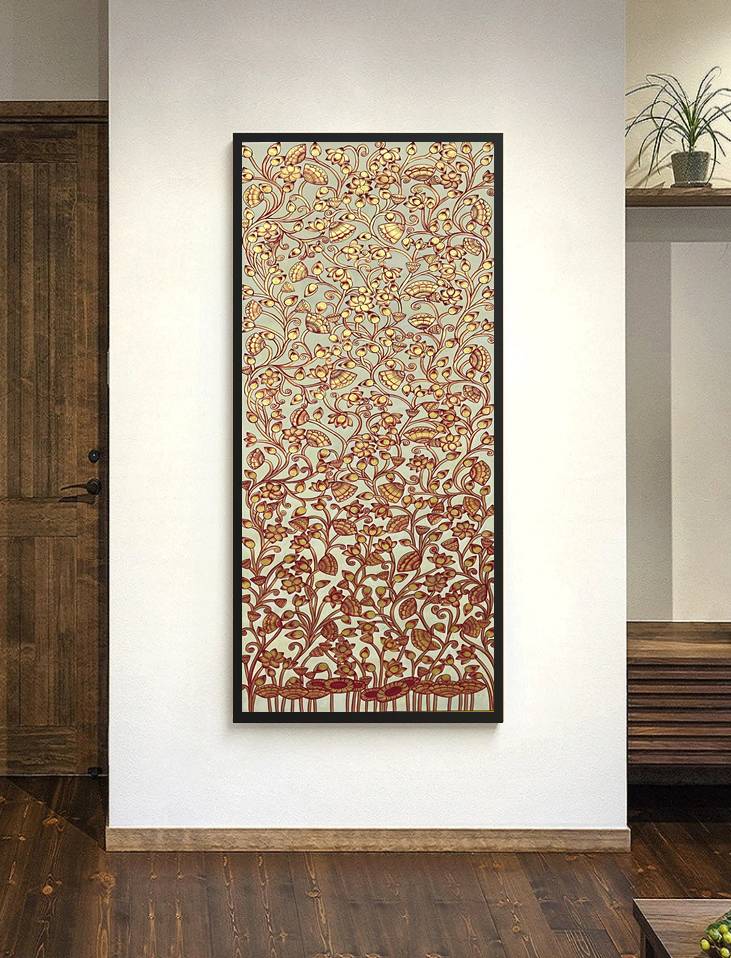 Pichwai Painting, Lotus Pond Indian Pichwai, Home decor Art, Indian painting