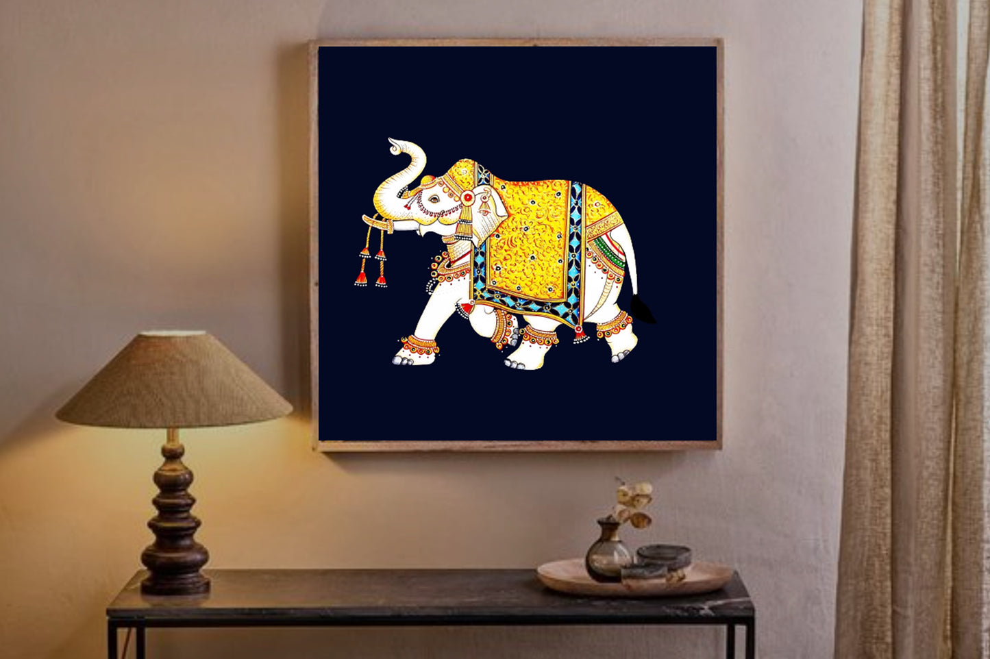 Elephant - Handmade Pichwai Painting - Jaipur Earth