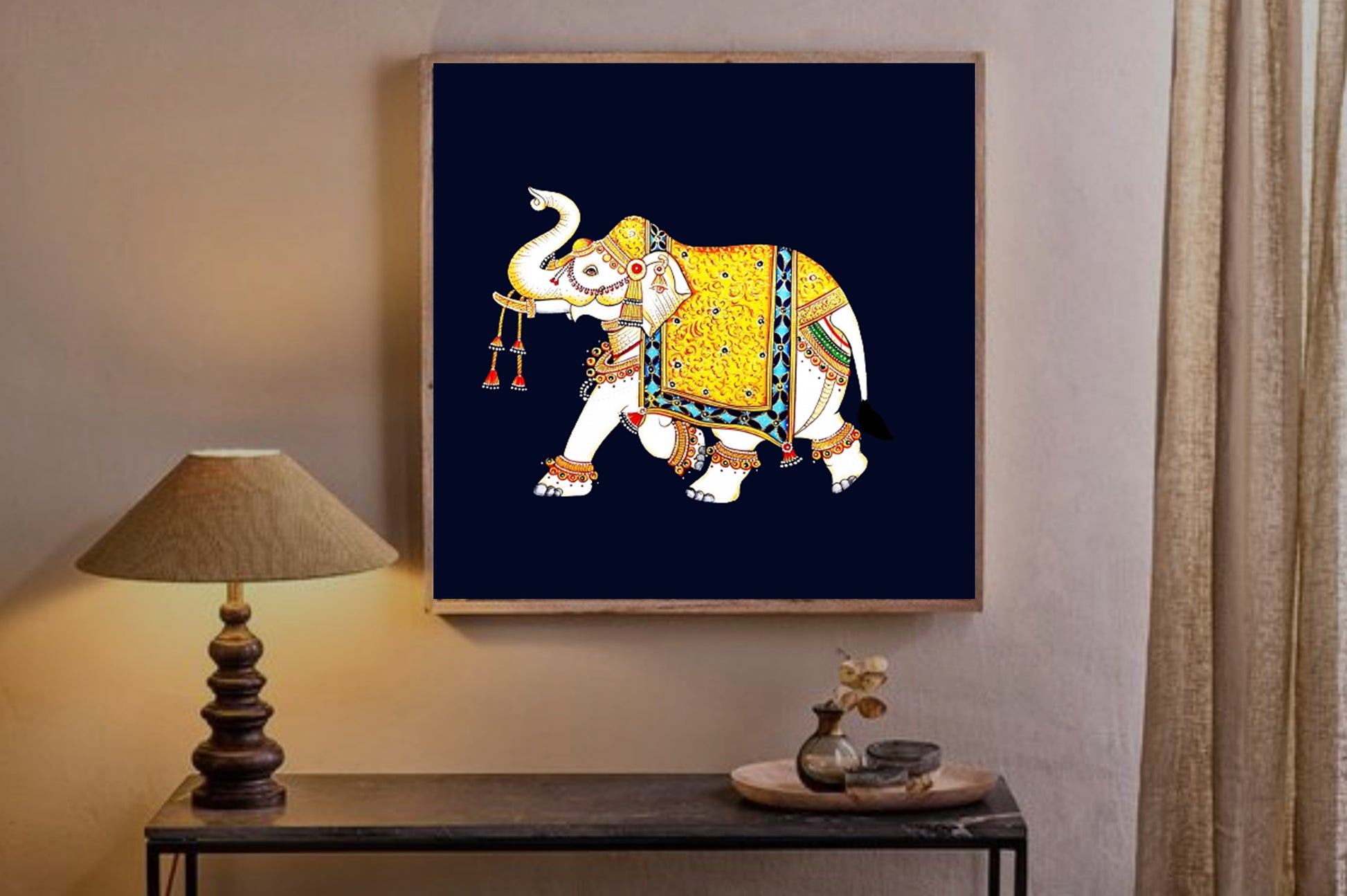 Elephant - Handmade Pichwai Painting - Jaipur Earth