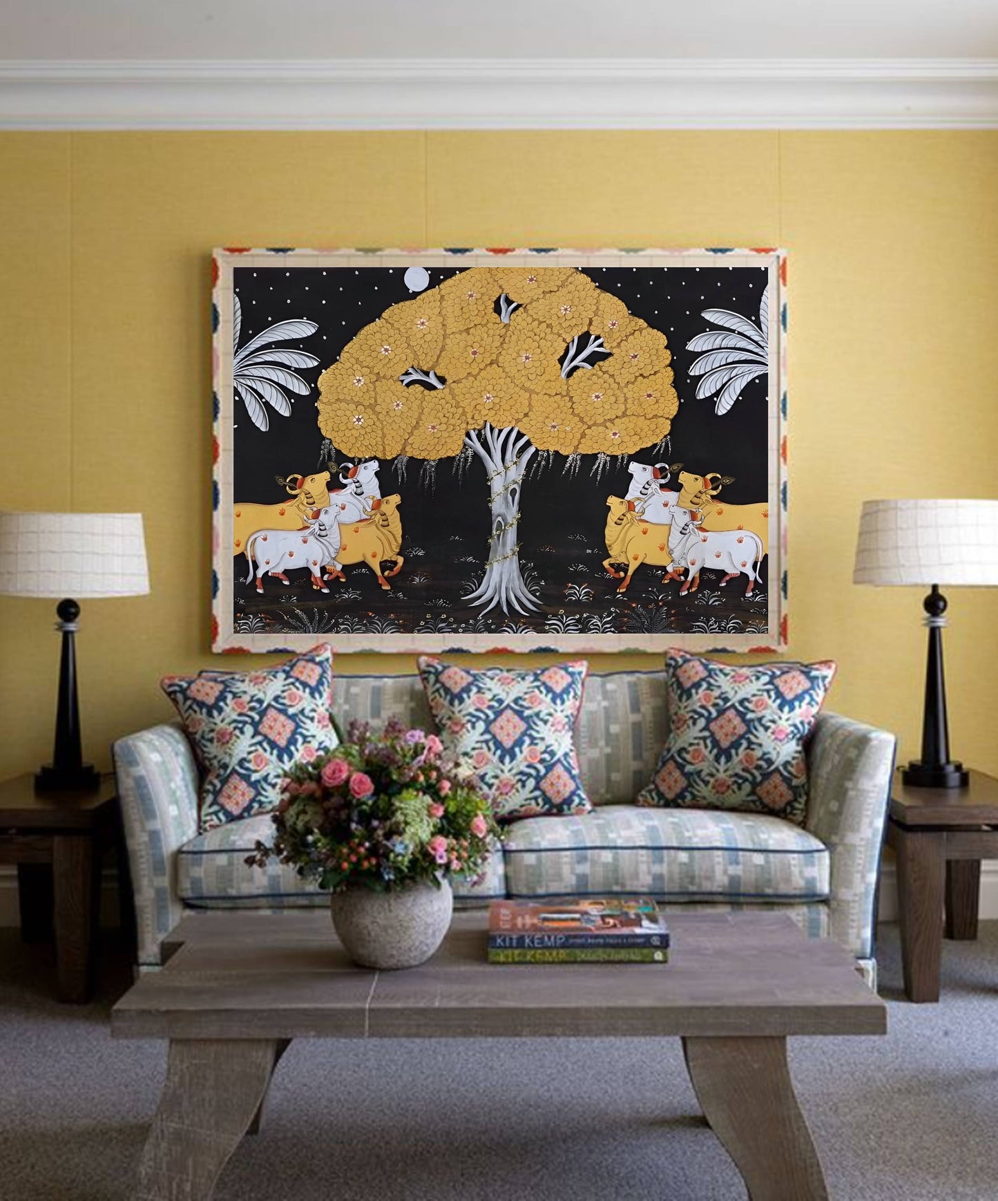 Sacred cows - Handmade Pichwai Painting - Jaipur Earth