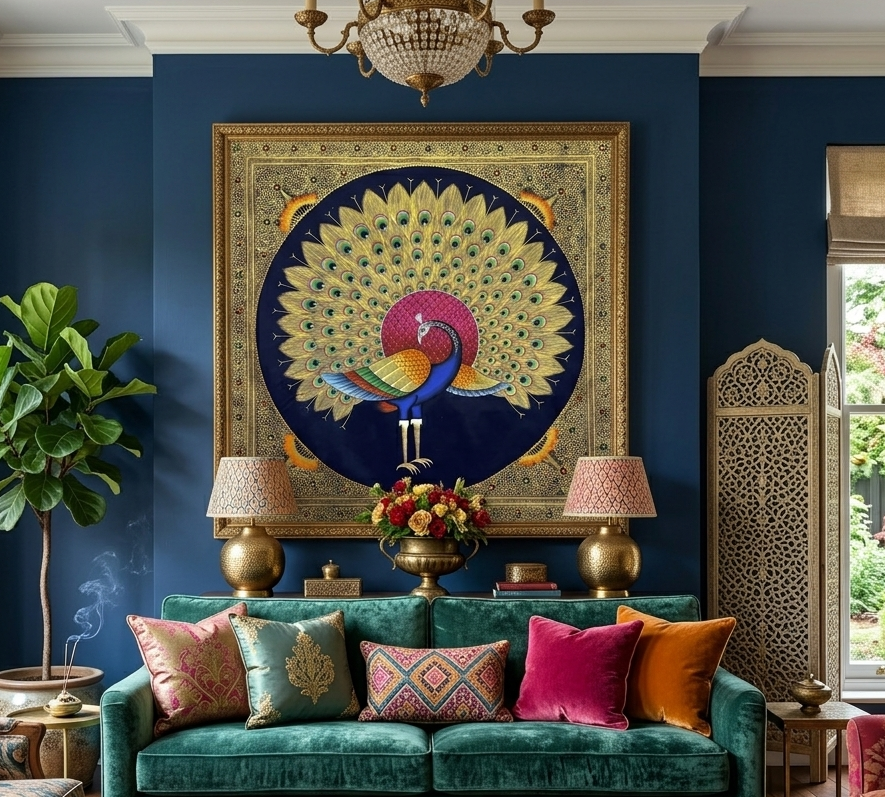 Peacock Bird Painting – Handmade Bird Wall Art for Home Decor – Wall Art
