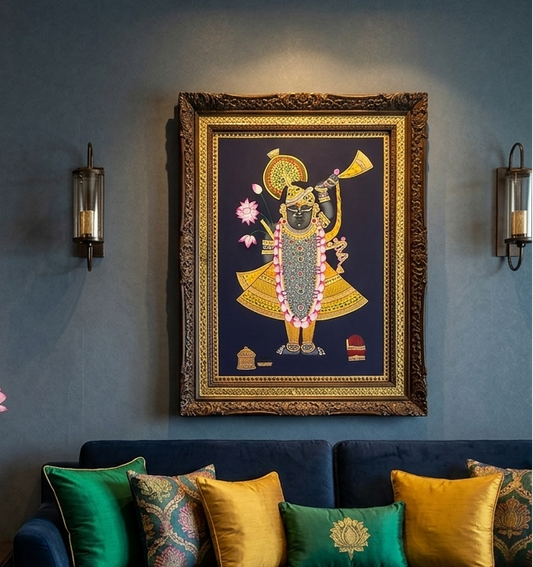 Shrinathji Painting – Handmade Pichwai Painting, Traditional Nathdwara Wall Art for Luxury Home Decor