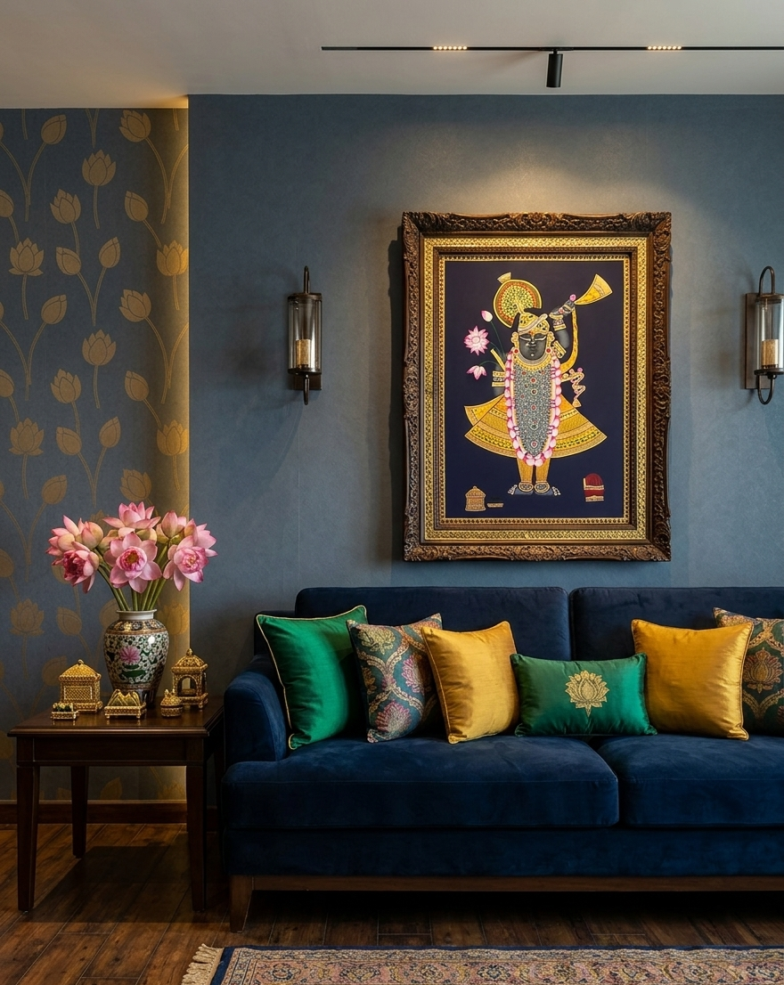 Shrinathji Painting – Handmade Pichwai Painting, Traditional Nathdwara Wall Art for Luxury Home Decor