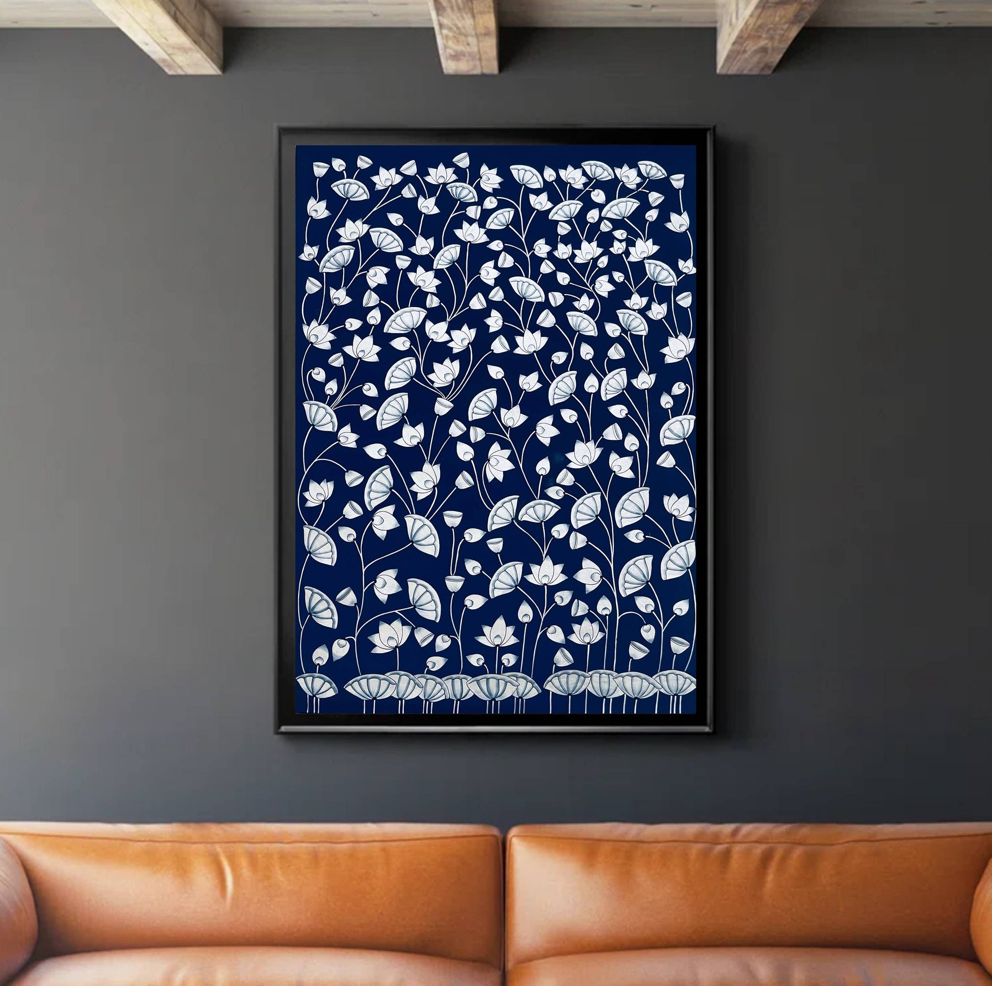 Pichwai Painting, Lotus Pond Indian Pichwai, Home decor Art, Indian painting - Jaipur Earth