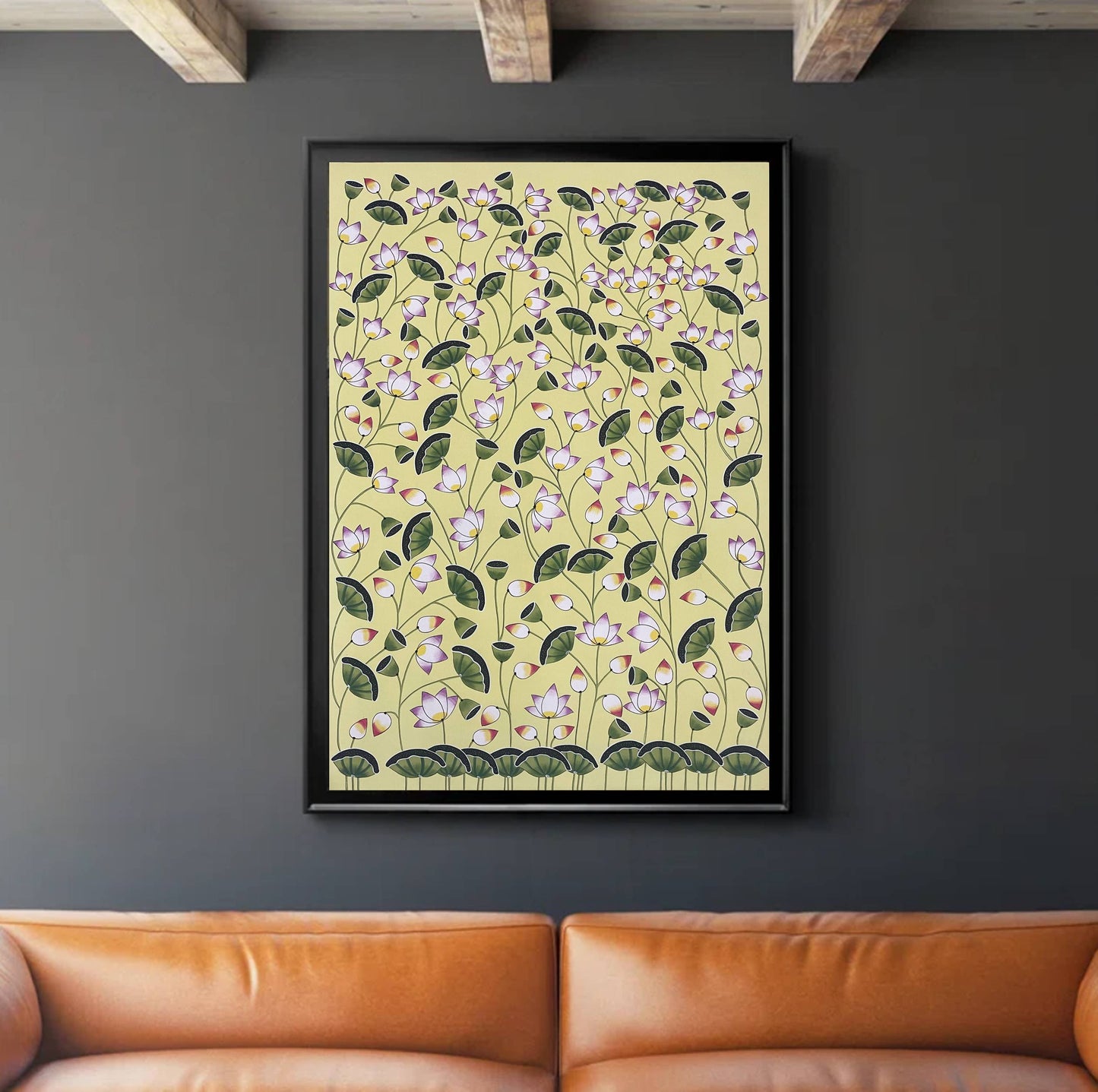 Pichwai Painting, Lotus Pond Indian Pichwai, Home decor Art, Indian painting - Jaipur Earth