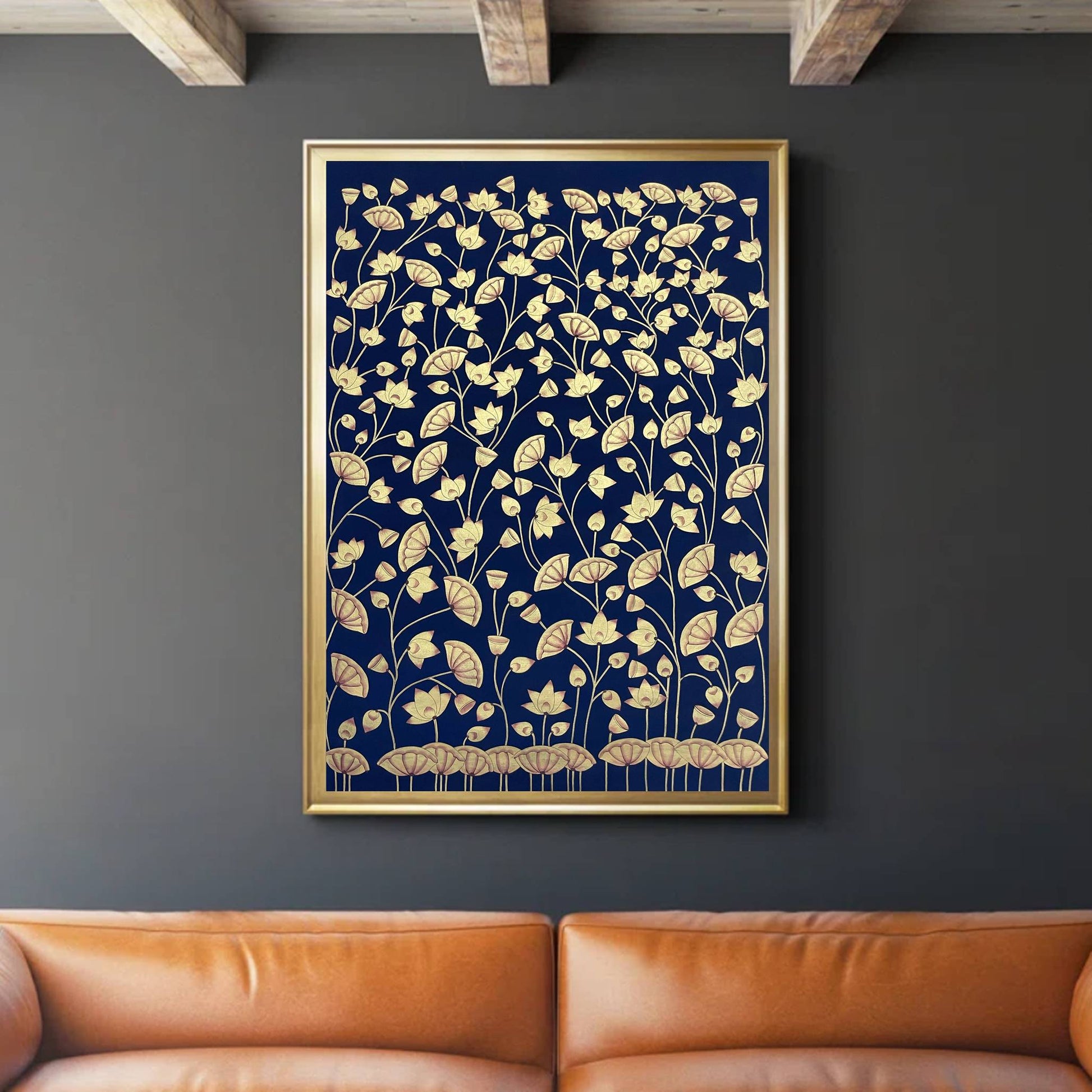 Pichwai Painting, Lotus Pond Indian Pichwai, Home decor Art, Indian painting - Jaipur Earth