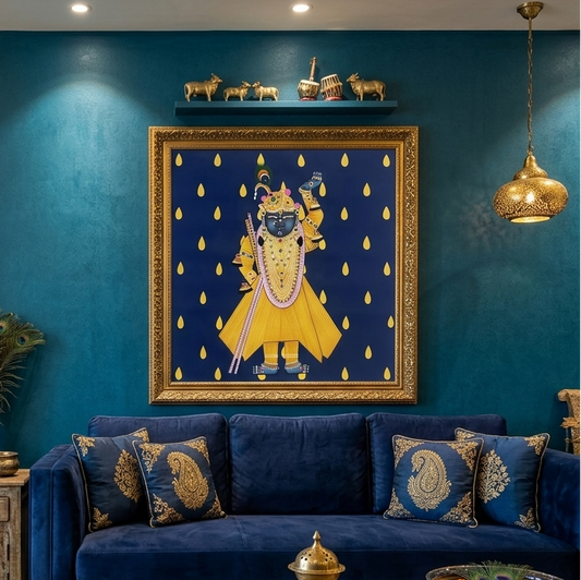 Shrinathji Painting – Handmade Pichwai Painting, Traditional Nathdwara Wall Art for Luxury Home Decor