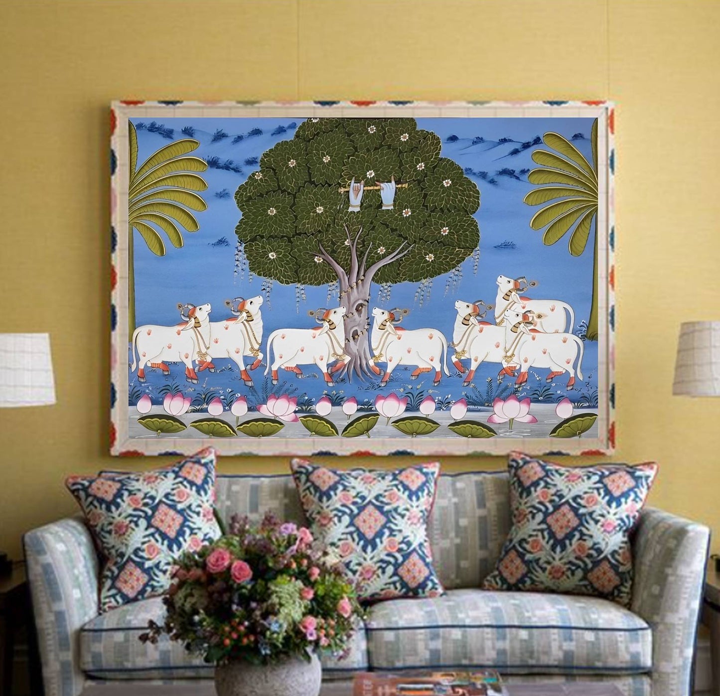 Sacred cows - Handmade Pichwai Painting - Jaipur Earth
