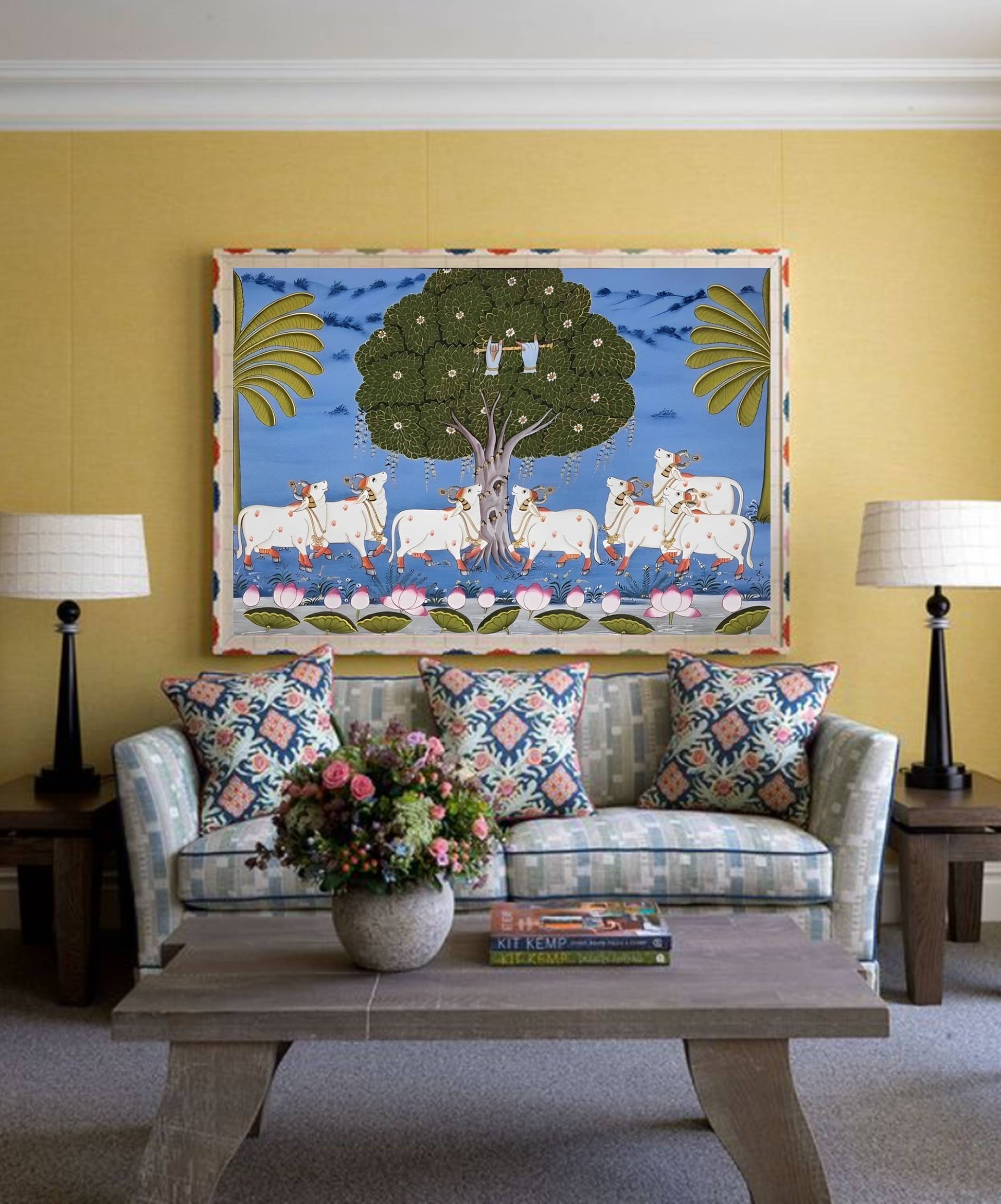 Sacred cows - Handmade Pichwai Painting - Jaipur Earth