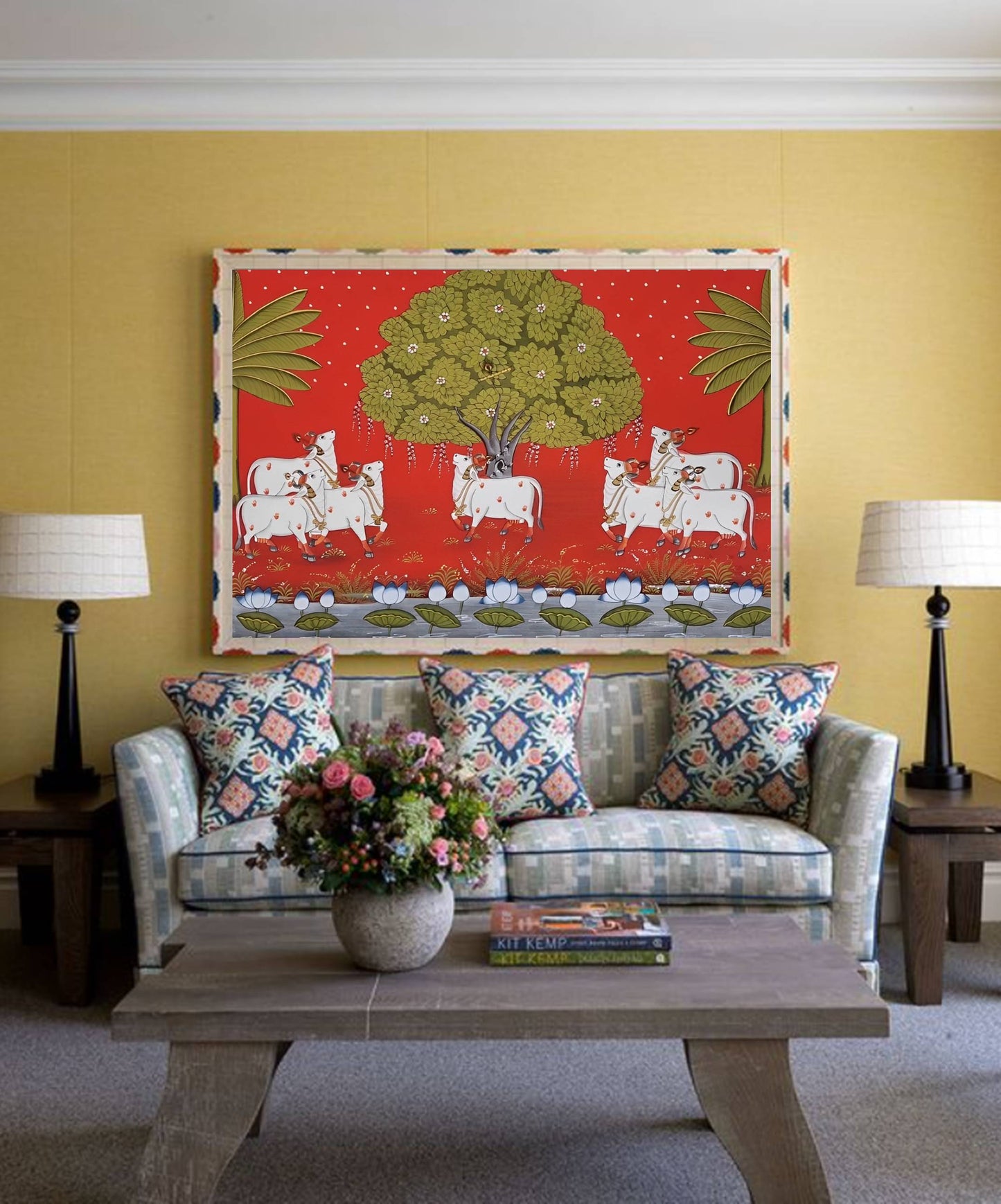 Sacred cows - Handmade Pichwai Painting - Jaipur Earth