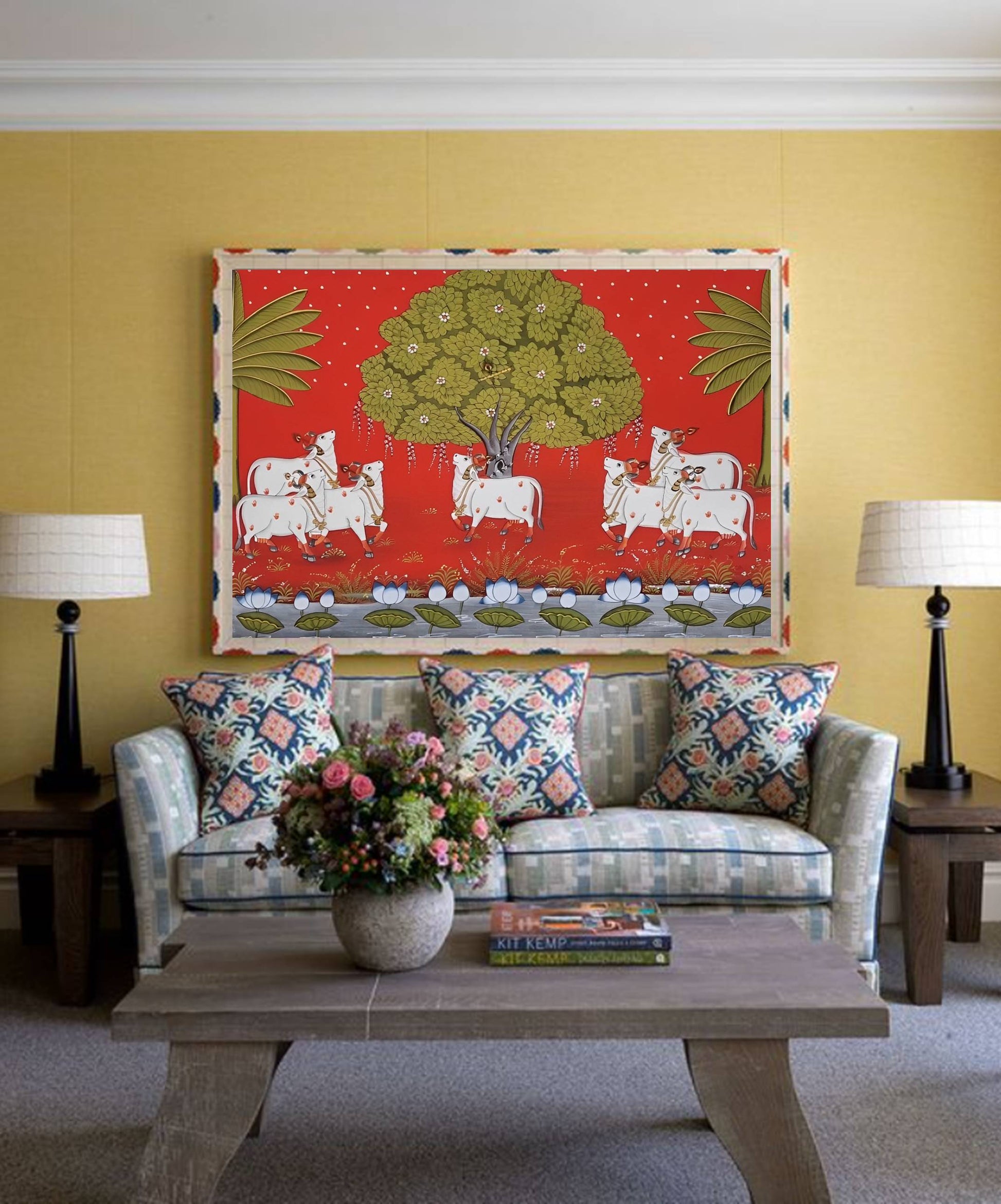 Sacred cows - Handmade Pichwai Painting - Jaipur Earth