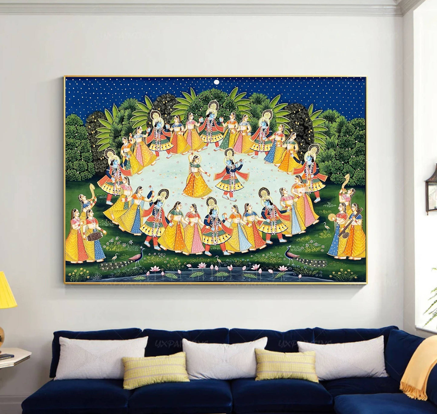 Radha Krishna Raasleela Detailed Pichwai Handmade Painting - Jaipur Earth