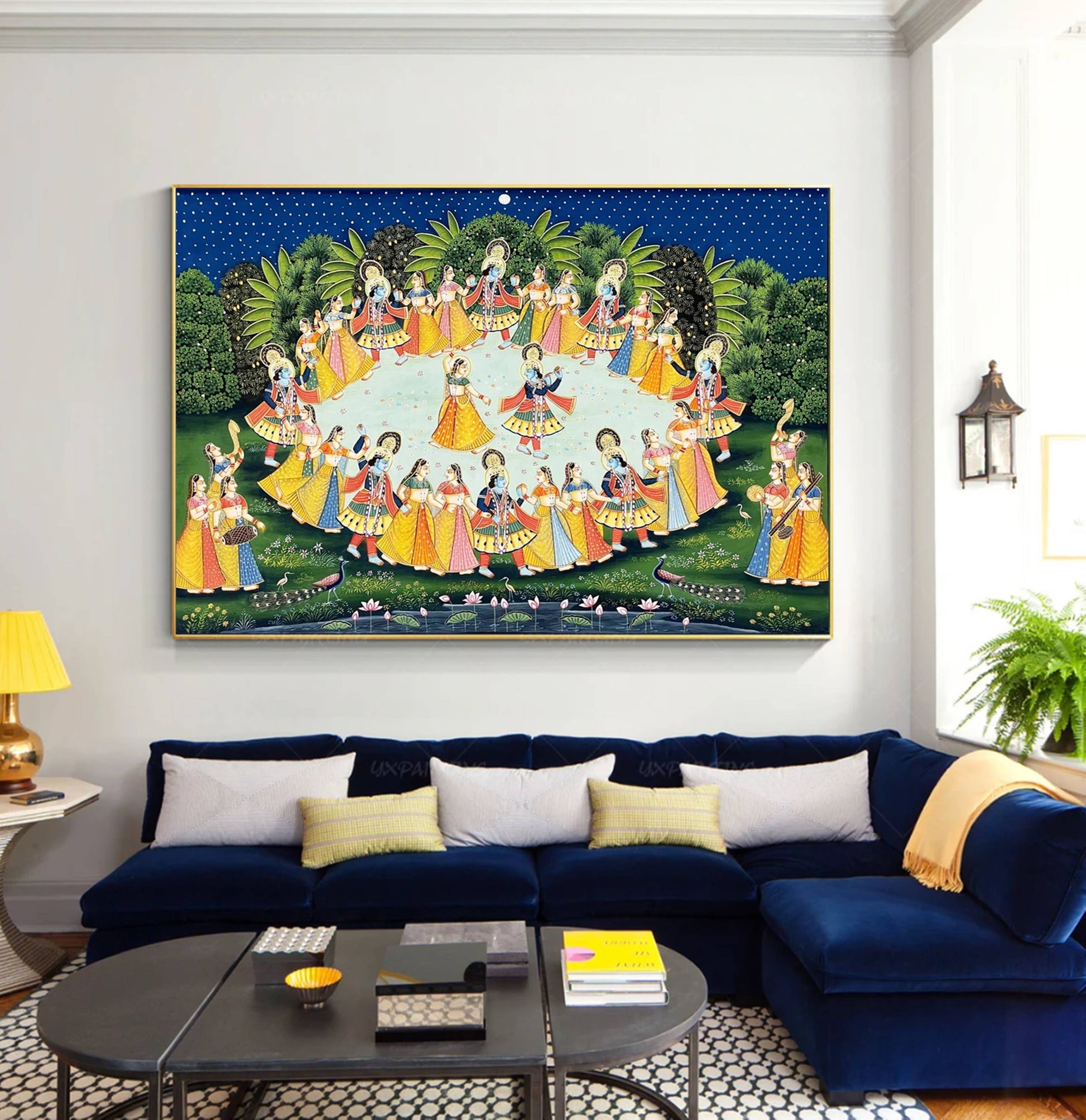 Radha Krishna Raasleela Detailed Pichwai Handmade Painting - Jaipur Earth