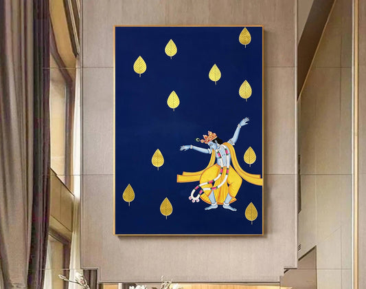 Dancing Krishna Pichwai Painting – Handpainted Traditional Indian Art of Lord Krishna - Jaipur Earth